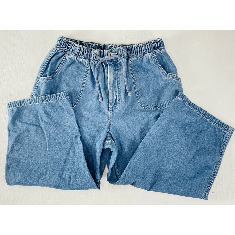 Pull‎ On Denim Cropped Capri Easy Peasy Women's Size 8 P Petite Baxter & Wells